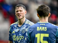 AFC Ajax Amsterdam forward Wout Weghorst plays during the match between Twente and Ajax at the Grolsch Veste stadium for the Dutch Eredivisi...