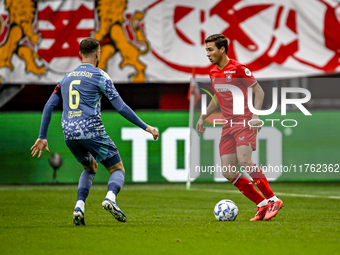 FC Twente midfielder Carel Eiting plays during the match between Twente and Ajax at the Grolsch Veste stadium for the Dutch Eredivisie seaso...