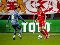 FC Twente midfielder Carel Eiting plays during the match between Twente and Ajax at the Grolsch Veste stadium for the Dutch Eredivisie seaso...