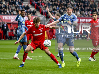 FC Twente forward Sam Lammers and AFC Ajax Amsterdam forward Wout Weghorst play during the match between Twente and Ajax at the Grolsch Vest...