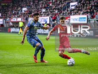 AFC Ajax Amsterdam defender Josip Sutalo and FC Twente midfielder Youri Regeer play during the match between Twente and Ajax at the Grolsch...