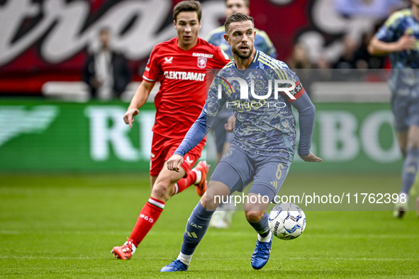 AFC Ajax Amsterdam midfielder Jordan Henderson plays during the match between Twente and Ajax at the Grolsch Veste stadium for the Dutch Ere...