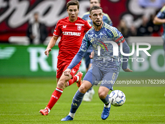 AFC Ajax Amsterdam midfielder Jordan Henderson plays during the match between Twente and Ajax at the Grolsch Veste stadium for the Dutch Ere...