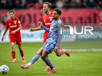 AFC Ajax Amsterdam defender Devyne Rensch plays during the match between Twente and Ajax at the Grolsch Veste stadium for the Dutch Eredivis...