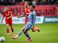 AFC Ajax Amsterdam defender Devyne Rensch plays during the match between Twente and Ajax at the Grolsch Veste stadium for the Dutch Eredivis...