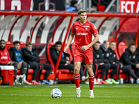 FC Twente midfielder Gijs Besselink plays during the match between Twente and Ajax at the Grolsch Veste stadium for the Dutch Eredivisie sea...