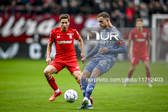 AFC Ajax Amsterdam midfielder Jordan Henderson plays during the match between Twente and Ajax at the Grolsch Veste stadium for the Dutch Ere...