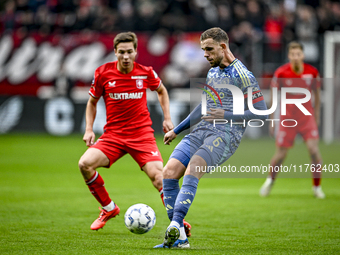 AFC Ajax Amsterdam midfielder Jordan Henderson plays during the match between Twente and Ajax at the Grolsch Veste stadium for the Dutch Ere...