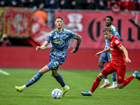 FC Twente defender Max Bruns and AFC Ajax Amsterdam forward Wout Weghorst play during the match between Twente and Ajax at the Grolsch Veste...