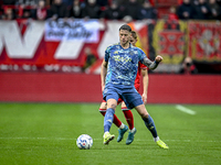 FC Twente defender Max Bruns and AFC Ajax Amsterdam forward Wout Weghorst play during the match between Twente and Ajax at the Grolsch Veste...