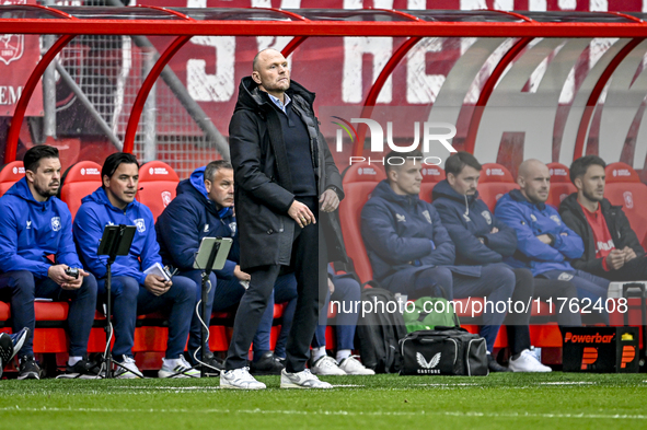 FC Twente trainer Joseph Oosting is present during the match between Twente and Ajax at the Grolsch Veste stadium for the Dutch Eredivisie s...