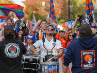 Cincinnati supporters are seen before the start of the 2024 MLS Cup Playoffs Round One match between FC Cincinnati and New York City FC at T...