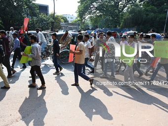 Activists of the Bangladesh Nationalist Party's student unit stage a protest rally determined to foil the Bangladesh Awami League's bid to h...