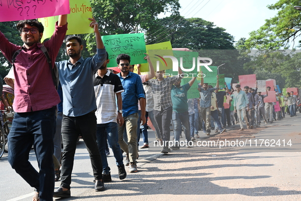 Activists of the Bangladesh Nationalist Party's student unit stage a protest rally determined to foil the Bangladesh Awami League's bid to h...