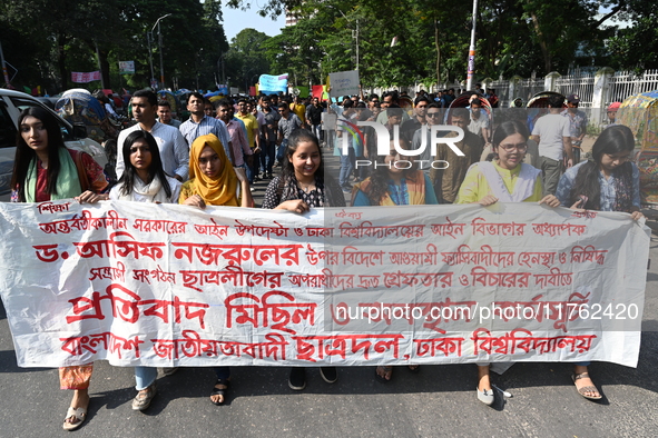 Activists of the Bangladesh Nationalist Party's student unit stage a protest rally determined to foil the Bangladesh Awami League's bid to h...