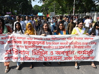 Activists of the Bangladesh Nationalist Party's student unit stage a protest rally determined to foil the Bangladesh Awami League's bid to h...