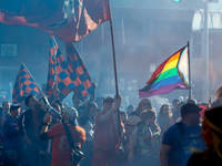 Cincinnati supporters are seen before the start of the 2024 MLS Cup Playoffs Round One match between FC Cincinnati and New York City FC at T...