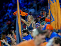 Cincinnati supporters are seen during the 2024 MLS Cup Playoffs Round One match between FC Cincinnati and New York City FC at TQL Stadium in...