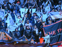 New York supporters are seen during the 2024 MLS Cup Playoffs Round One match between FC Cincinnati and New York City FC at TQL Stadium in C...