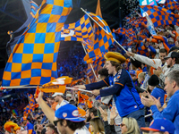 Cincinnati supporters are seen during the 2024 MLS Cup Playoffs Round One match between FC Cincinnati and New York City FC at TQL Stadium in...