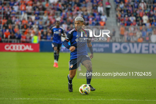 Luciano Acosta of Cincinnati appears during the 2024 MLS Cup Playoffs Round One match between FC Cincinnati and New York City FC at TQL Stad...