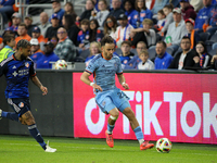 Kevin O'Toole of New York is seen during the 2024 MLS Cup Playoffs Round One match between FC Cincinnati and New York City FC at TQL Stadium...