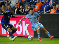 Kevin O'Toole of New York is seen during the 2024 MLS Cup Playoffs Round One match between FC Cincinnati and New York City FC at TQL Stadium...