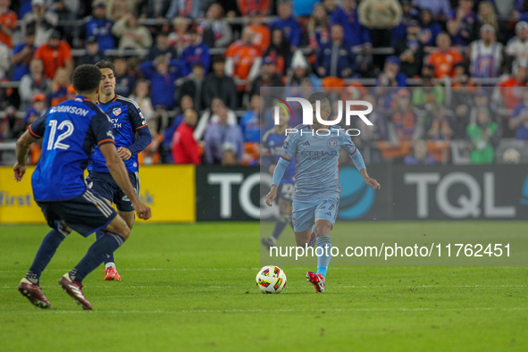 Maxi Moralez of New York is seen during the 2024 MLS Cup Playoffs Round One match between FC Cincinnati and New York City FC at TQL Stadium...