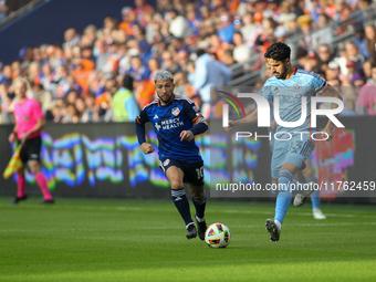 Thiago Martins of New York City is seen during the 2024 MLS Cup Playoffs Round One match between FC Cincinnati and New York City FC at TQL S...