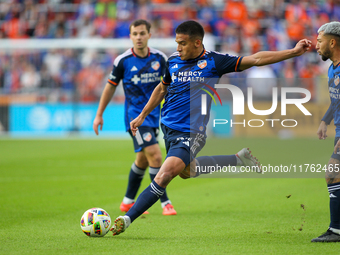 Yamil Asad of Cincinnati is seen during the 2024 MLS Cup Playoffs Round One match between FC Cincinnati and New York City FC at TQL Stadium...