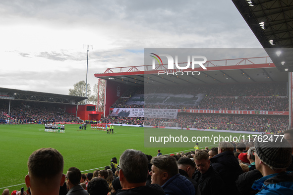 A minute's silence takes place ahead of the Premier League match between Nottingham Forest and Newcastle United at the City Ground in Nottin...