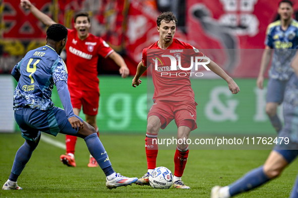 FC Twente midfielder Youri Regeer plays during the match between Twente and Ajax at the Grolsch Veste stadium for the Dutch Eredivisie seaso...