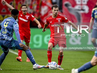 FC Twente midfielder Youri Regeer plays during the match between Twente and Ajax at the Grolsch Veste stadium for the Dutch Eredivisie seaso...