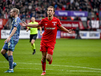 FC Twente midfielder Michel Vlap celebrates the 1-0 goal during the match between Twente and Ajax at the Grolsch Veste stadium for the Dutch...