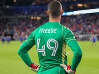 New York goalie Matt Freese watches during penalty kicks in the 2024 MLS Cup Playoffs Round One match between FC Cincinnati and New York Cit...