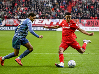 AFC Ajax Amsterdam defender Devyne Rensch and FC Twente defender Anass Salah-Eddine play during the match between Twente and Ajax at the Gro...