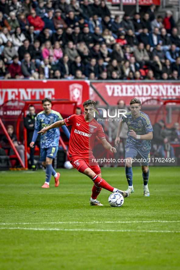 FC Twente midfielder Youri Regeer plays during the match between Twente and Ajax at the Grolsch Veste stadium for the Dutch Eredivisie seaso...