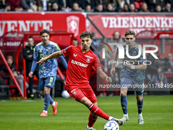 FC Twente midfielder Youri Regeer plays during the match between Twente and Ajax at the Grolsch Veste stadium for the Dutch Eredivisie seaso...