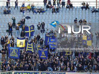 Supporters of Hellas Verona FC during  the Italian Serie A football match between ACF Fiorentina and Hellas Verona FC ,on November 10 , 2024...