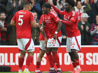 Murillo of Nottingham Forest celebrates with his teammates after scoring a goal during the Premier League match between Nottingham Forest an...