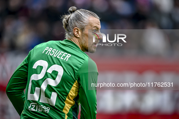 AFC Ajax Amsterdam goalkeeper Remko Pasveer participates in the match between Twente and Ajax at the Grolsch Veste stadium for the Dutch Ere...