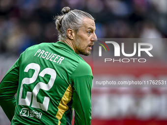 AFC Ajax Amsterdam goalkeeper Remko Pasveer participates in the match between Twente and Ajax at the Grolsch Veste stadium for the Dutch Ere...