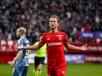 FC Twente midfielder Michel Vlap celebrates the 1-0 goal during the match between Twente and Ajax at the Grolsch Veste stadium for the Dutch...