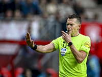 Referee Allard Lindhout officiates the match between Twente and Ajax at the Grolsch Veste Stadium for the Dutch Eredivisie season 2024-2025...