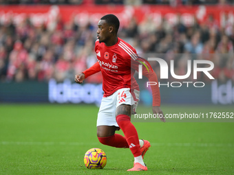 Callum Hudson-Odoi of Nottingham Forest is in action during the Premier League match between Nottingham Forest and Newcastle United at the C...