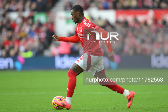 Callum Hudson-Odoi of Nottingham Forest is in action during the Premier League match between Nottingham Forest and Newcastle United at the C...