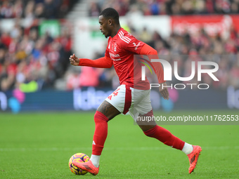 Callum Hudson-Odoi of Nottingham Forest is in action during the Premier League match between Nottingham Forest and Newcastle United at the C...