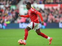 Callum Hudson-Odoi of Nottingham Forest is in action during the Premier League match between Nottingham Forest and Newcastle United at the C...