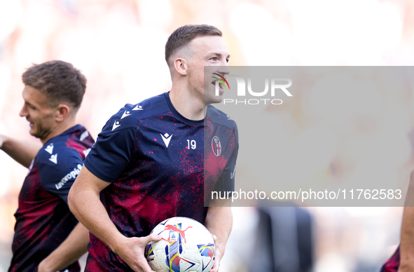 Lewis Ferguson of Bologna FC looks on during the Serie A Enilive match between AS Roma and Bologna FC at Stadio Olimpico on November 10, 202...