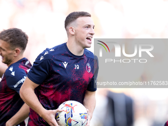 Lewis Ferguson of Bologna FC looks on during the Serie A Enilive match between AS Roma and Bologna FC at Stadio Olimpico on November 10, 202...